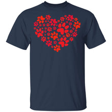Load image into Gallery viewer, Heart Paw Print Dog Love Valentines Day Gift Girls

