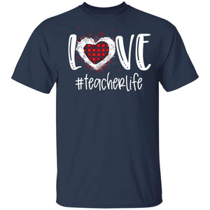 Cute Love Teacher Life Buffalo Plaid Valentines Day