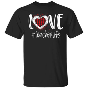 Cute Love Teacher Life Buffalo Plaid Valentines Day