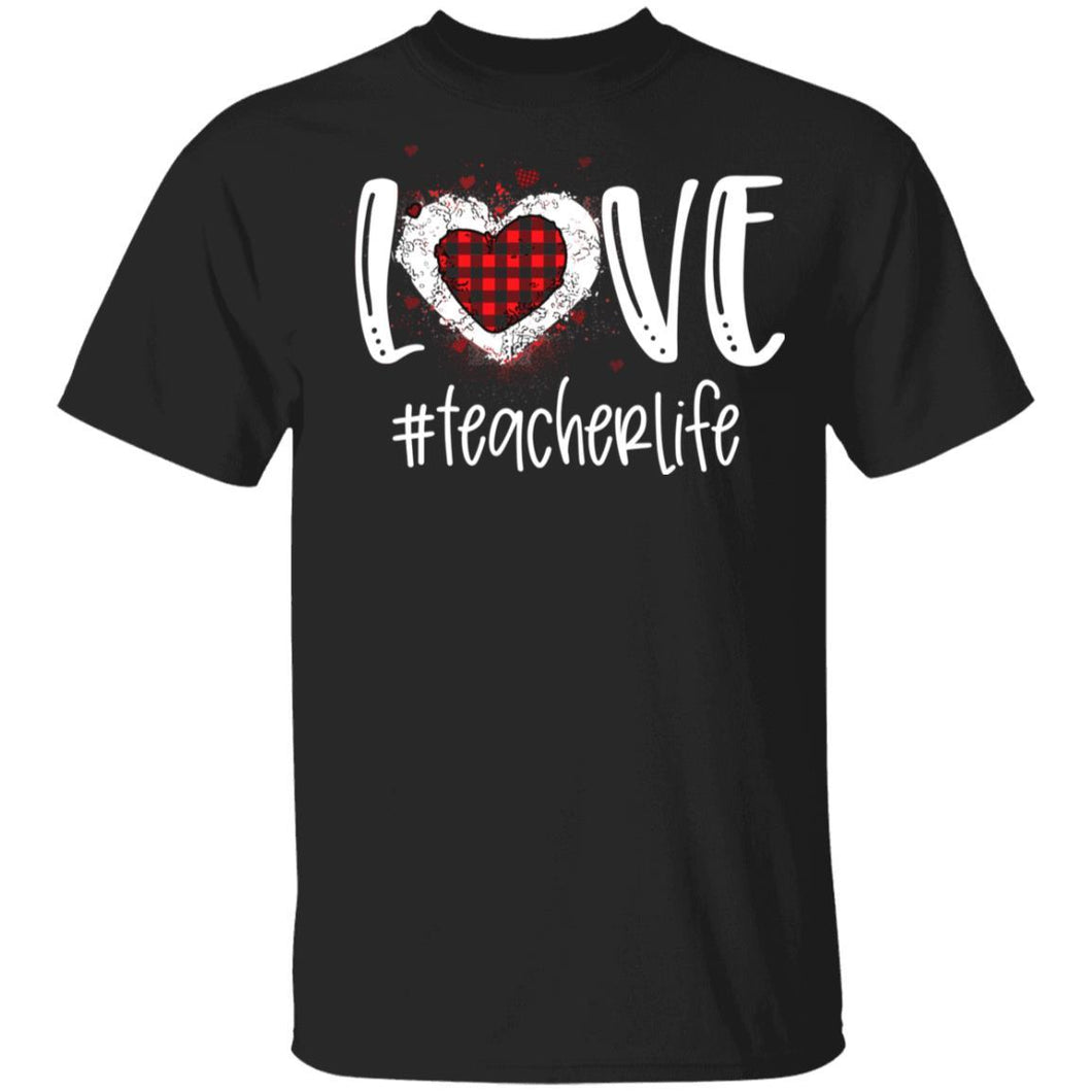 Cute Love Teacher Life Buffalo Plaid Valentines Day