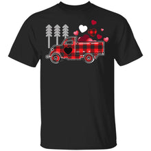 Load image into Gallery viewer, Fire Truck Buffalo Plaid Valentines Day Mom Dad Son
