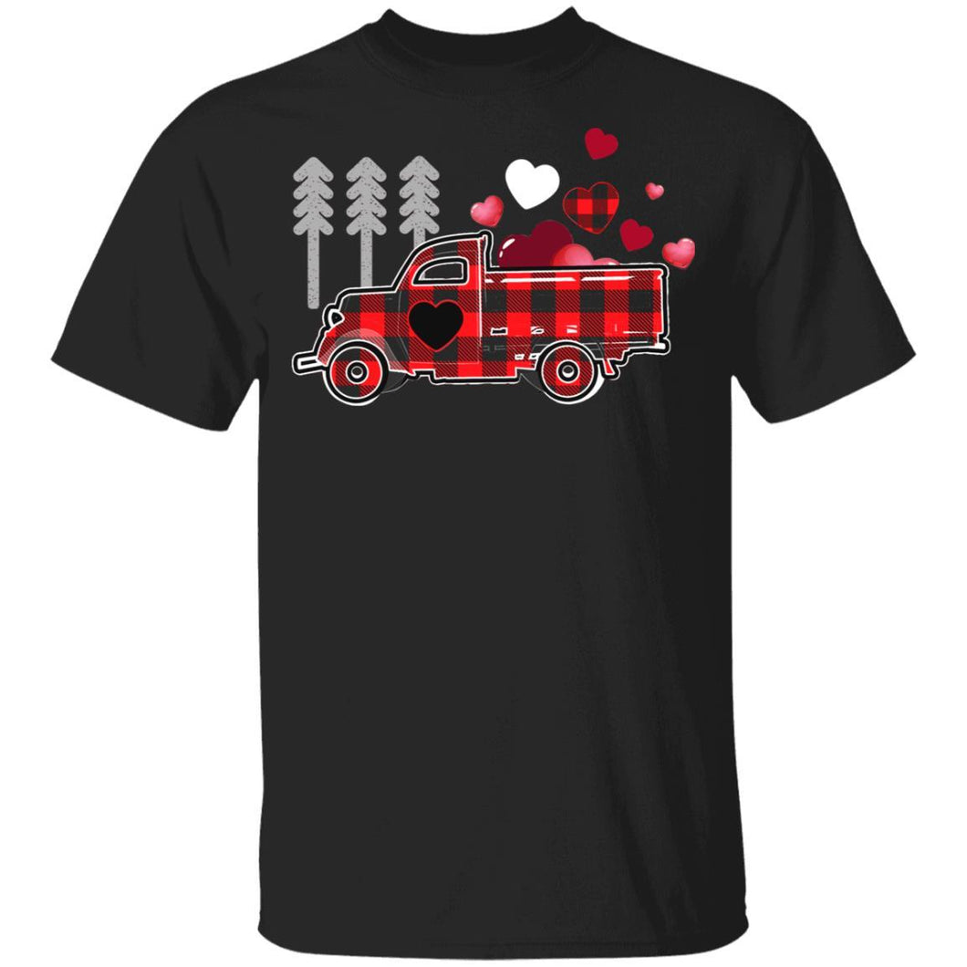 Fire Truck Buffalo Plaid Valentines Day Mom Dad Son